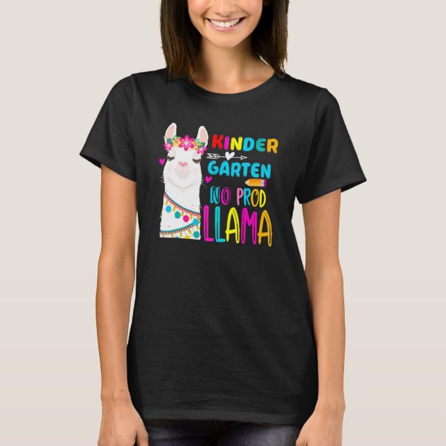 Team Kindergarten Teacher Rainbow No Prob Llama 10 T-Shirt (Vorderseite)