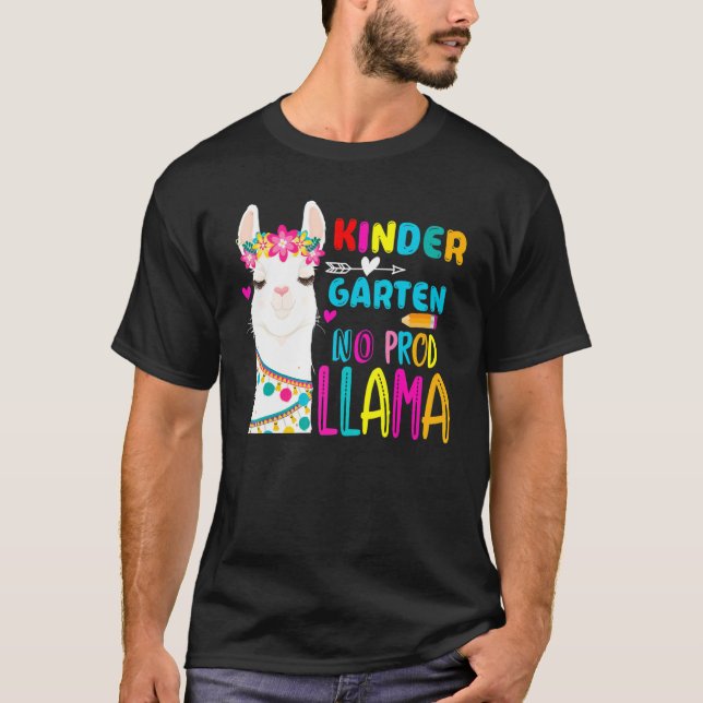 Team Kindergarten Teacher Rainbow No Prob Llama 10 T-Shirt (Vorderseite)
