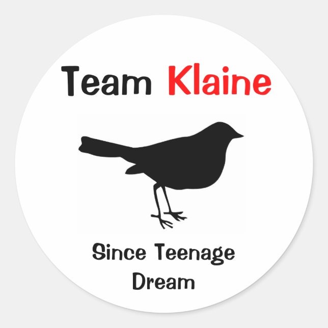 Team Klaine Runder Aufkleber (Vorderseite)