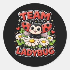 Team Ladybug Runder Aufkleber