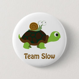 Team Langsamer Niedlicher Cartoon Schildkröte und Button