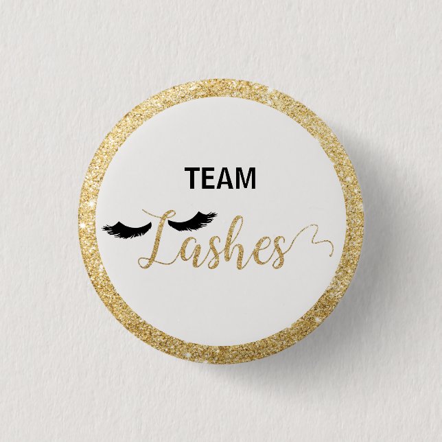 Team Lashes Gender Reveal Baby Shower Game Button (Vorderseite)