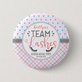 "Team Lashes" Modernes Party der Geschlechteroffen Button