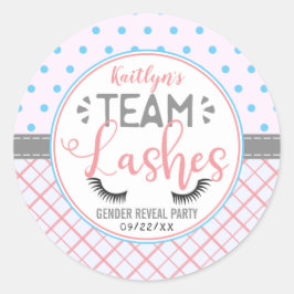 "Team Lashes" Modernes Party der Geschlechteroffen Runder Aufkleber