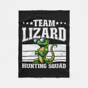 Team Lizard Jagdkommad Funny Retro Gecko Lizard Fleecedecke