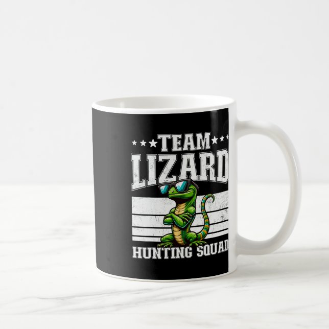 Team Lizard Jagdkommad Funny Retro Gecko Lizard Kaffeetasse (Rechts)