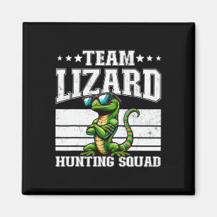 Team Lizard Jagdkommad Funny Retro Gecko Lizard Magnet