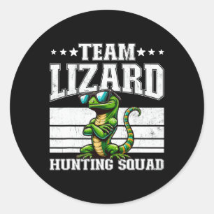 Team Lizard Jagdkommad Funny Retro Gecko Lizard Runder Aufkleber