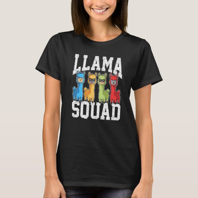 Team Llama Squad  Animal For Men Women Fun Squad   T-Shirt (Vorderseite)