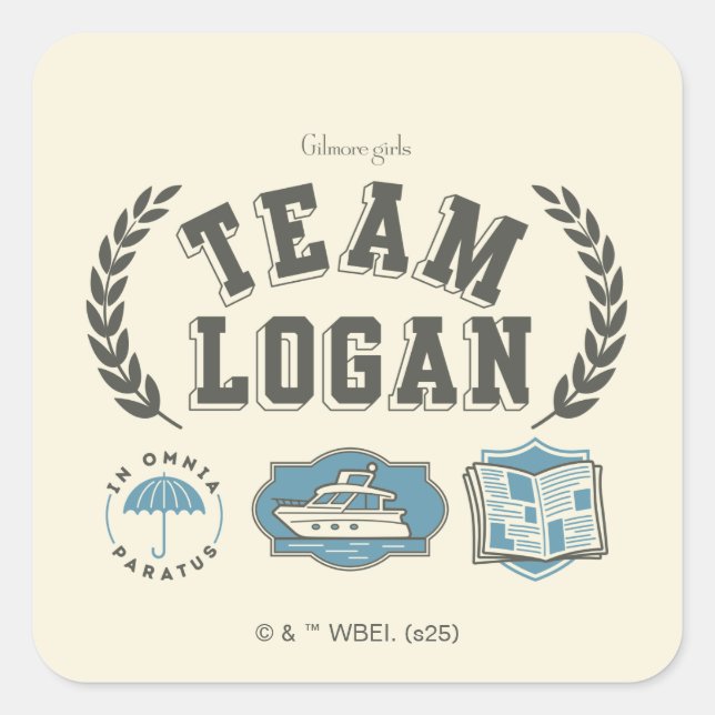 Team Logan Gilmore Girls Design Quadratischer Aufkleber (Vorderseite)