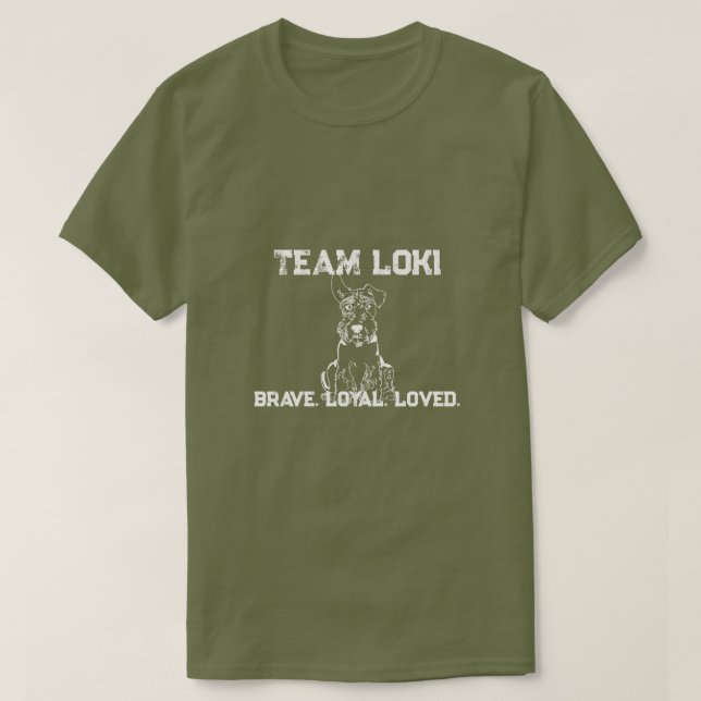 Team Loki Legacy Grunge Army Green T - Shirt (Design vorne)