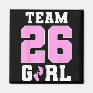 Team Mädchen 2026 Geschlecht enthüllen Baby Ankünd Magnet
