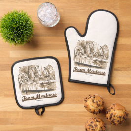 Team Madness Wonderland Mad Tee Party Ofenhandschuh & Topflappen-Set