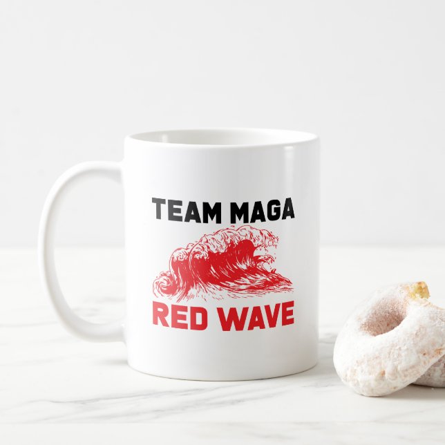Team Maga Red Wave Kaffee Tasse (Mit Donut)