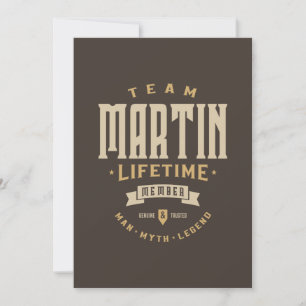 Team Martin Lebenslanges Mitglied Personalisierter Einladung