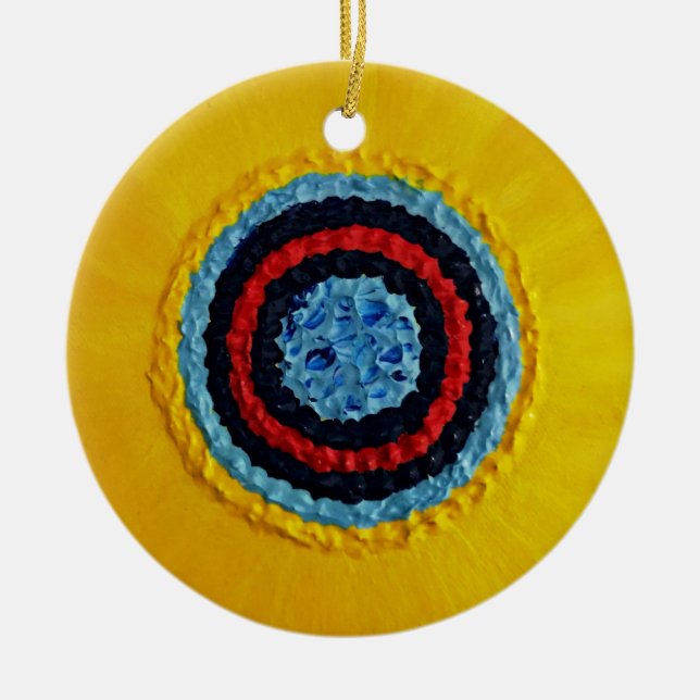 Team-Matthew-Sonnenblume für Autismus Keramikornament (Vorne)