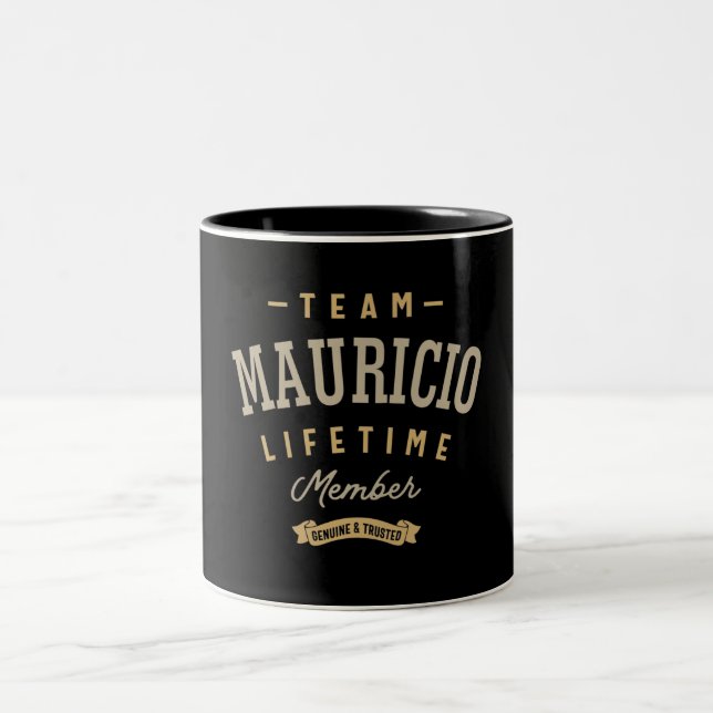 Team Mauricio Lifetime Personalisierter Name des M Zweifarbige Tasse (Mittel)
