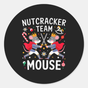 Team Maus Nussknacker-Shirt Weihnachtstanz Lustig Runder Aufkleber