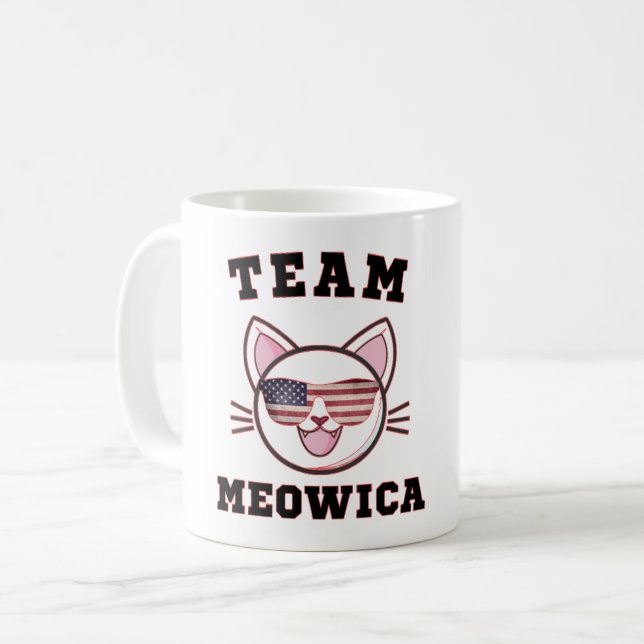 TEAM MEOWICA - FUNNY CAT LOVER AMERICAN TOKYO 2021 KAFFEETASSE (Vorderseite Links)