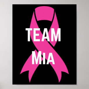 Team Mia Personalisiert Breast Cancer Support Shir Poster