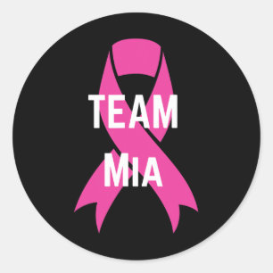 Team Mia Personalisiert Breast Cancer Support Shir Runder Aufkleber