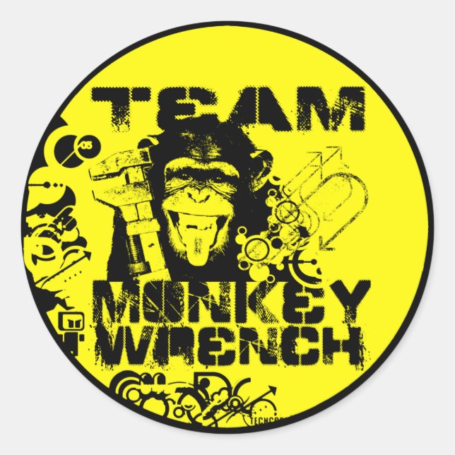 Team Monkey Wrench Runder Aufkleber (Vorderseite)