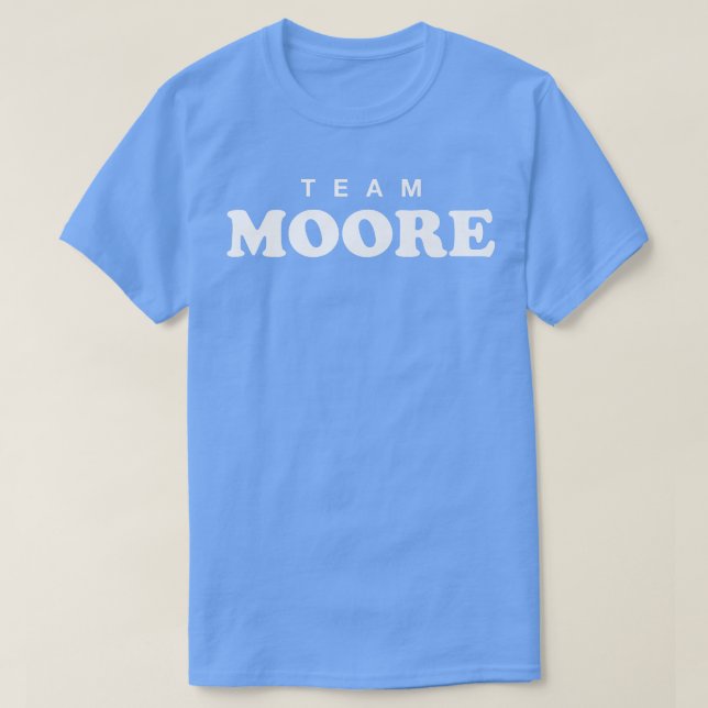 Team Moore Personalized Surname Bride Groom Family T-Shirt (Design vorne)