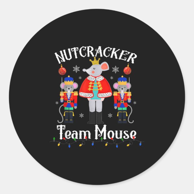 Team Mouse Nutcracker Christmas Dance Funny Soldie Runder Aufkleber (Vorderseite)