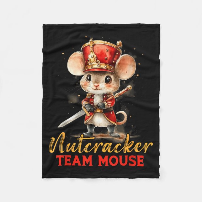 Team Mouse Nutcracker Christmas Dance Pajamas Kids Fleecedecke (Vorderseite)