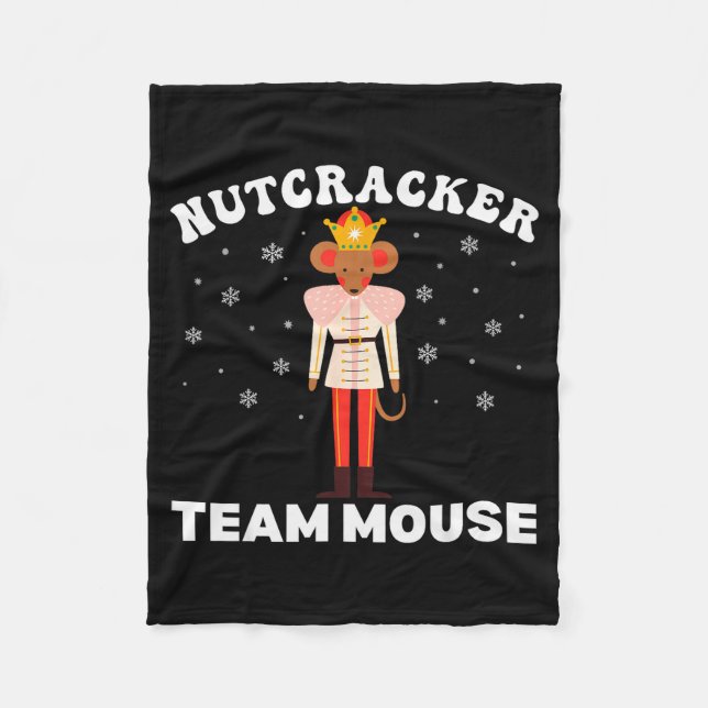 Team Mouse Nutcracker Christmas Dance Pajamas Kids Fleecedecke (Vorderseite)