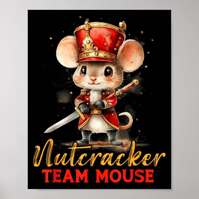 Team Mouse Nutcracker Christmas Dance Pajamas Kids Poster (Vorne)