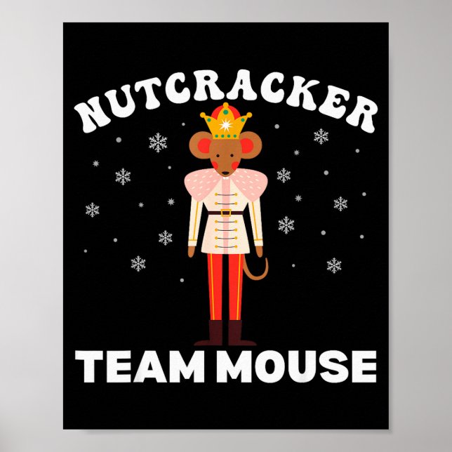 Team Mouse Nutcracker Christmas Dance Pajamas Kids Poster (Vorne)