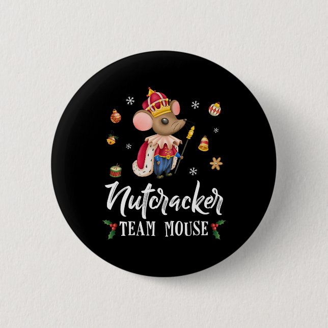 Team Mouse Nutcracker Weihnachts-Tanz Spaß Soldier Button (Vorderseite)