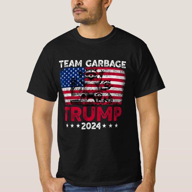 Team Müll für Trump-Unterstützer 2024 Wahlen T-Shirt (Vorderseite)