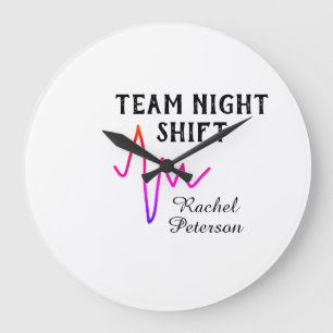 Team-Nachtschwester Arzt medizinischer Name Herz l Große Wanduhr
