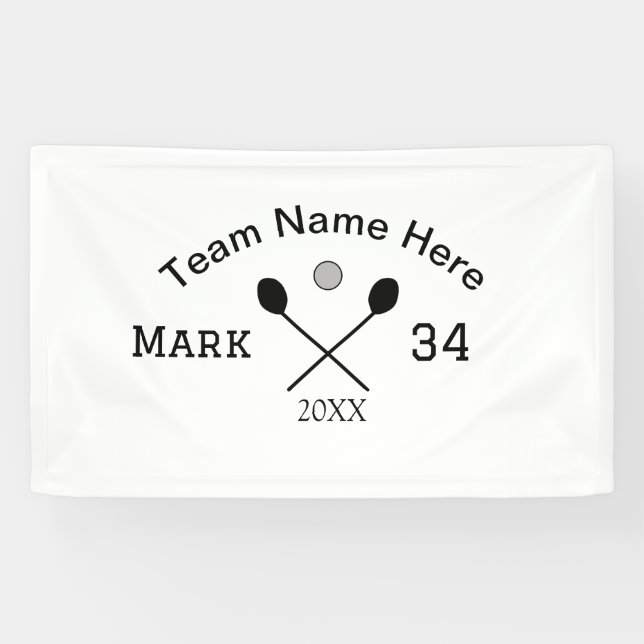 Team Name hier geben Name Nummer Ball Paddle Golf Banner (Horizontal)
