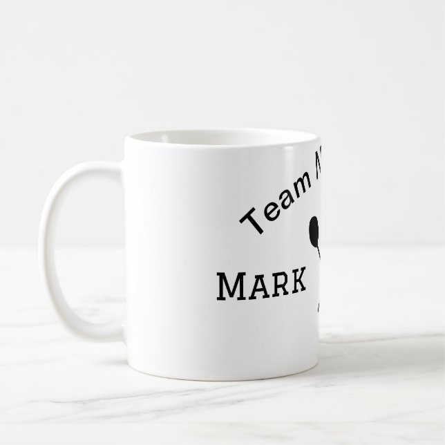 Team Name hier geben Name Nummer Ball Paddle Golf Kaffeetasse (Links)