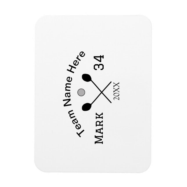 Team Name hier geben Name Nummer Ball Paddle Golf Magnet (Vertikal)