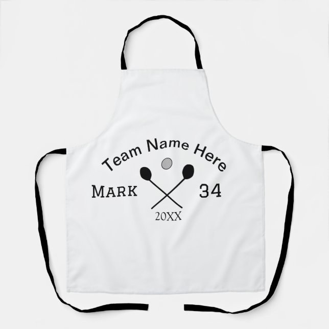 Team Name hier geben Name Nummer Ball Paddle Golf Schürze (Vorderseite)