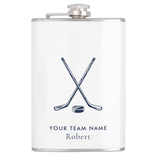 Team Name Ice Hockey Giveaway Custom Flachmann (Vorderseite)