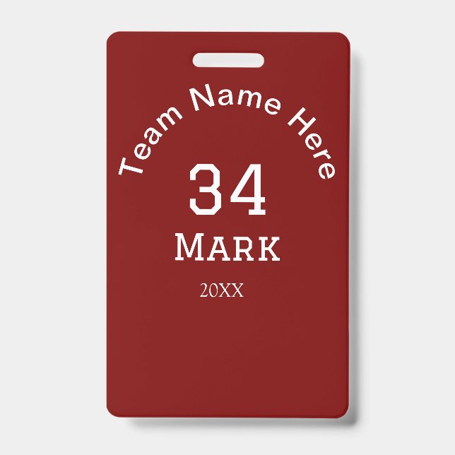 Team Name Spielername Datum Sport Männer  Ausweis (Vorderseite)