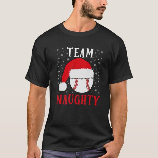 Team Naughty Baseball Lustige Jungen Baseball Weih T-Shirt (Vorderseite)