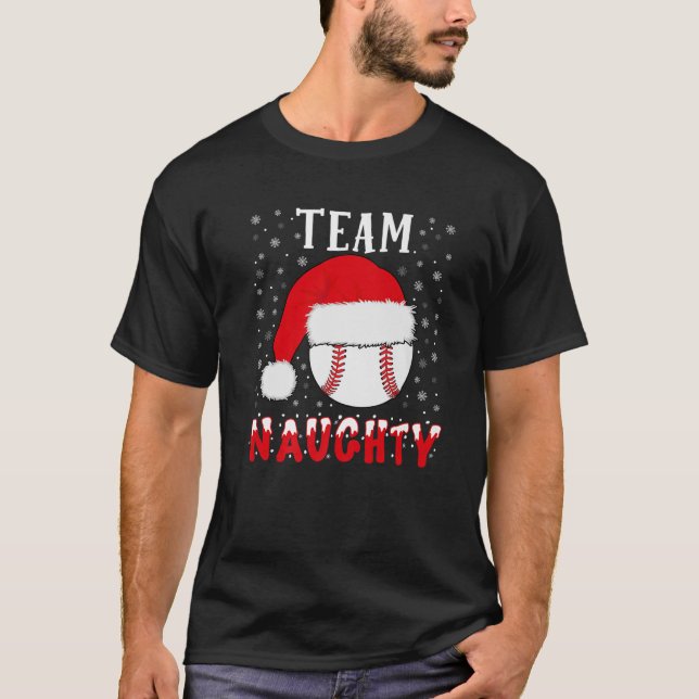 Team Naughty Baseball Lustige Jungen Baseball Weih T-Shirt (Vorderseite)