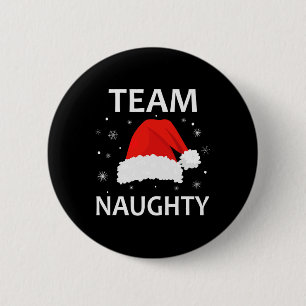 Team Naughty Couple Matching Christmas Outfit Team Button