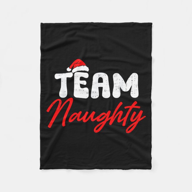 Team Naughty Funny Christmas Couple Matching Team  Fleecedecke (Vorderseite)