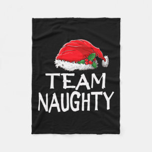 Team Naughty Funny Christmas Pajamas Santa Claus M Fleecedecke