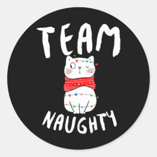 Team Naughty Funny Matching Familie Weihnachten Runder Aufkleber