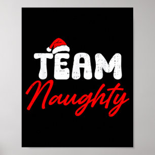 Team Naughty Lustiges Weihnachten Paar Matching Te Poster