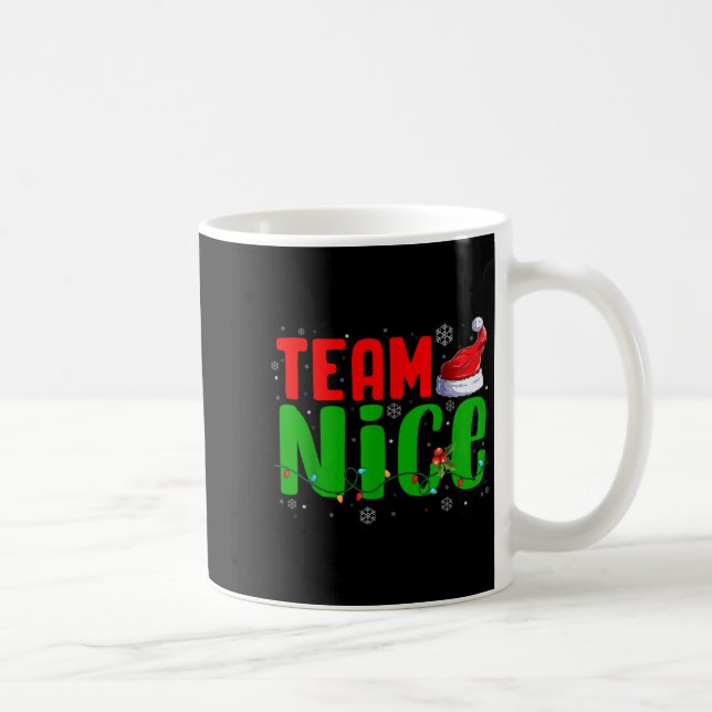 Team Naughty Nice Santa Hat Funny Christmas Matchi Kaffeetasse (Rechts)
