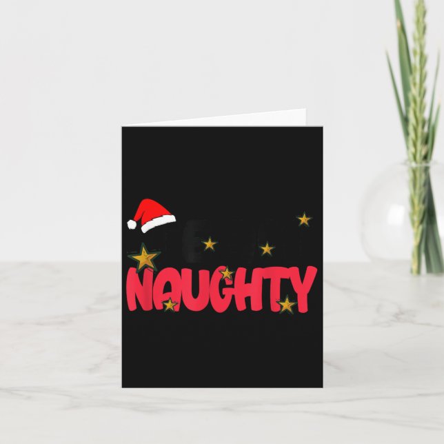 Team Naughty Shirt Funny Matching Christmas Family Karte (Vorderseite)